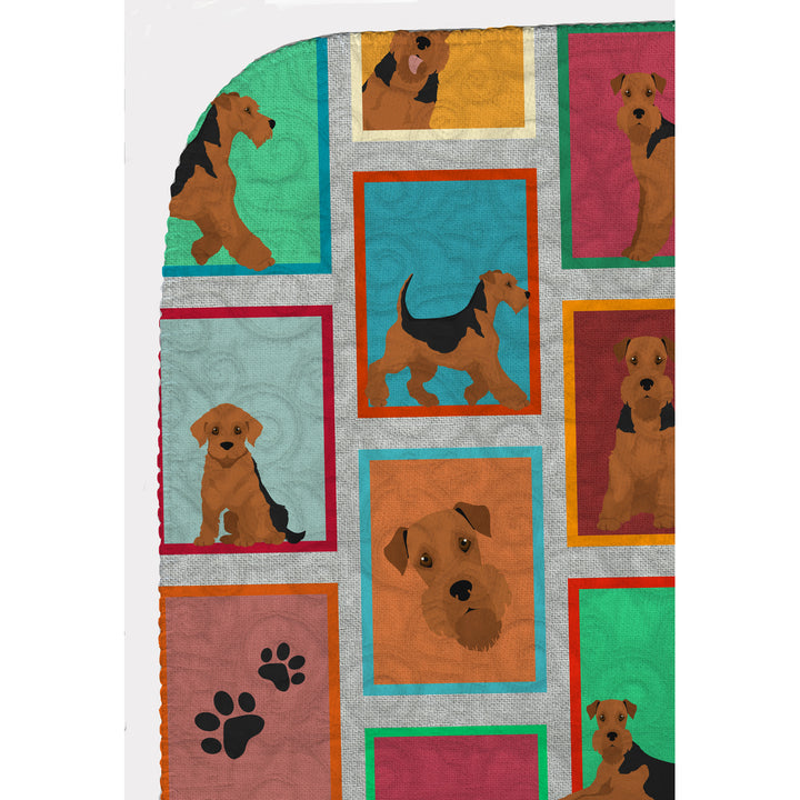 Lots of Airedale Terrier Quilted Blanket 50x60 Image 5