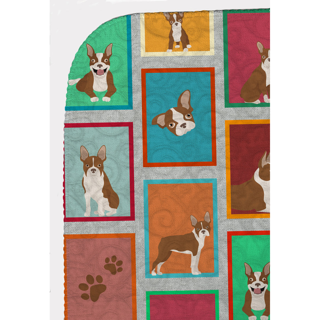 Lots of Red Boston Terrier Quilted Blanket 50x60 Image 5