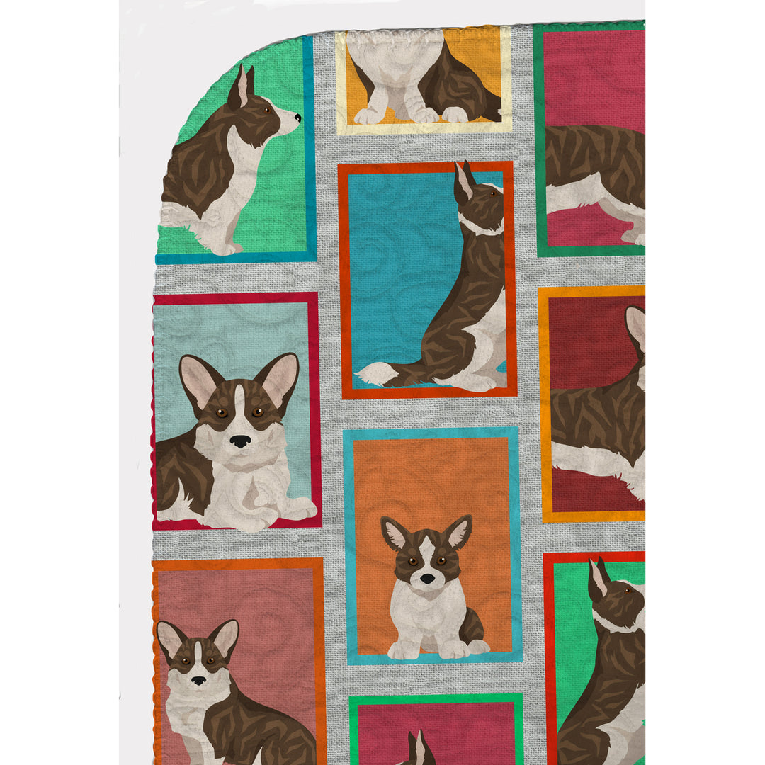 Lots of Brindle Cardigan Corgi Quilted Blanket 50x60 Image 5