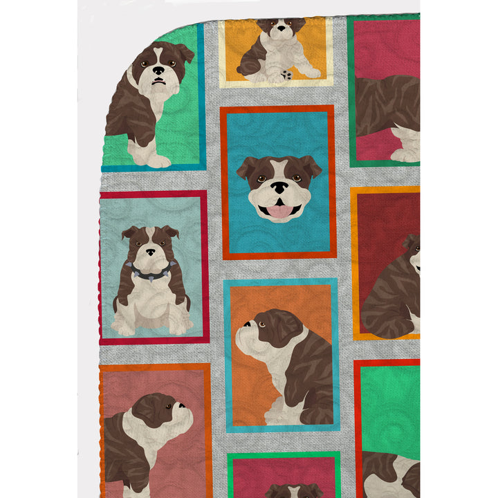 Lots of Brindle English Bulldog Quilted Blanket 50x60 Image 5