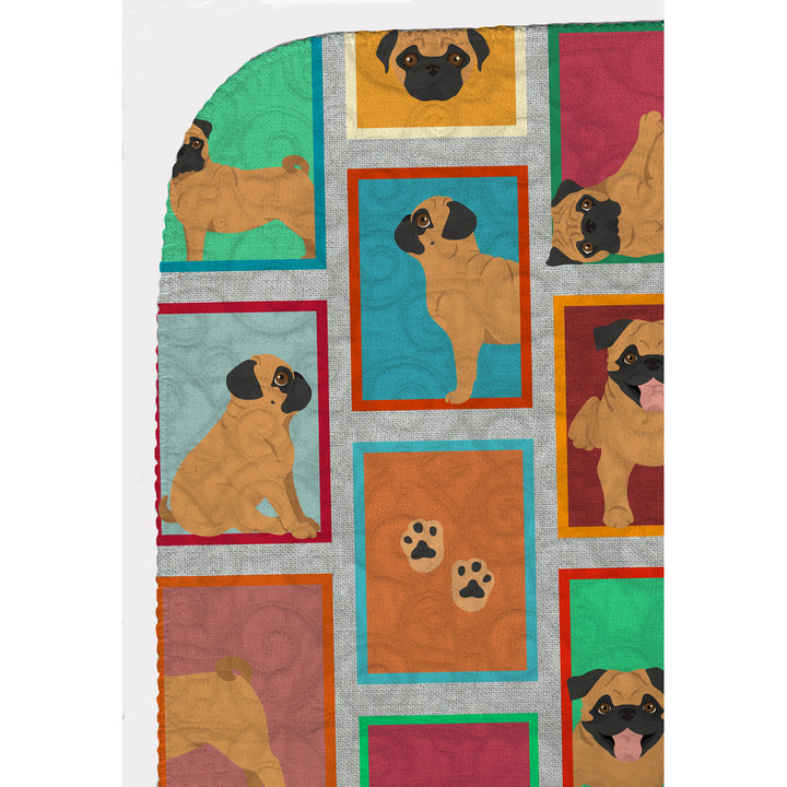 Lots of Apricot Pug Quilted Blanket 50x60 Image 5