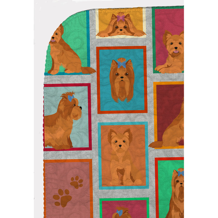 Lots of Red Yorkie Quilted Blanket 50x60 Image 5
