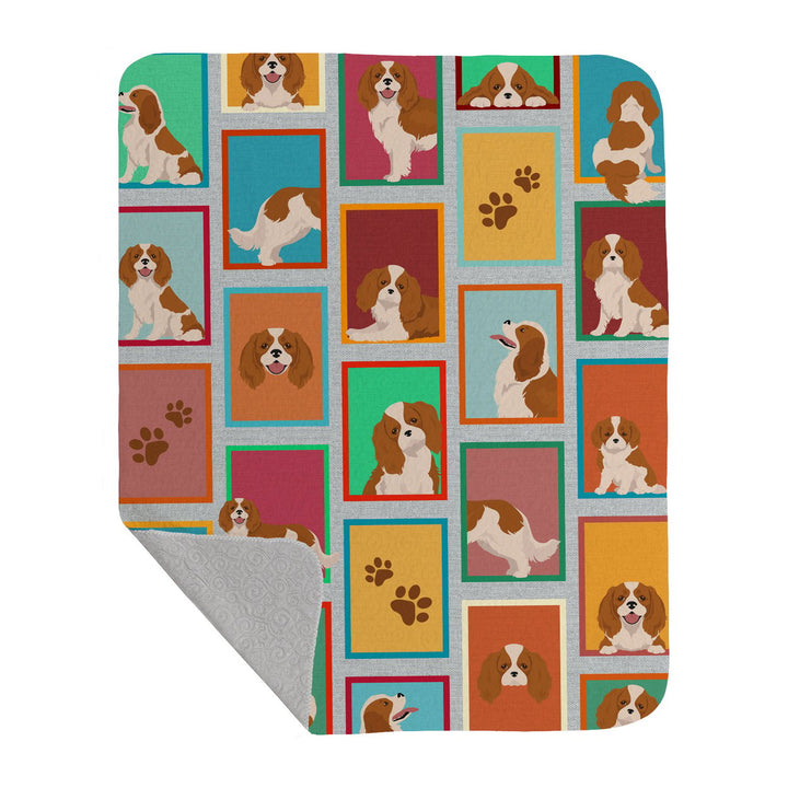 Lots of Blenheim Cavalier Spaniel Quilted Blanket 50x60 Image 1