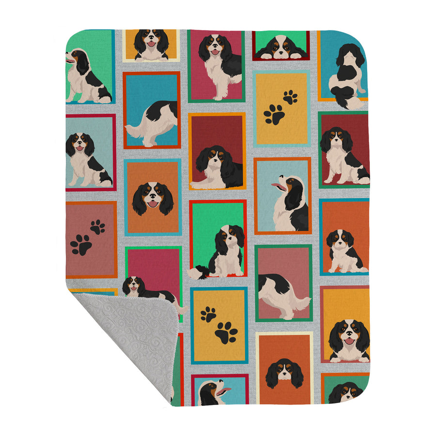 Lots of Tricolor Cavalier Spaniel Quilted Blanket 50x60 Image 1
