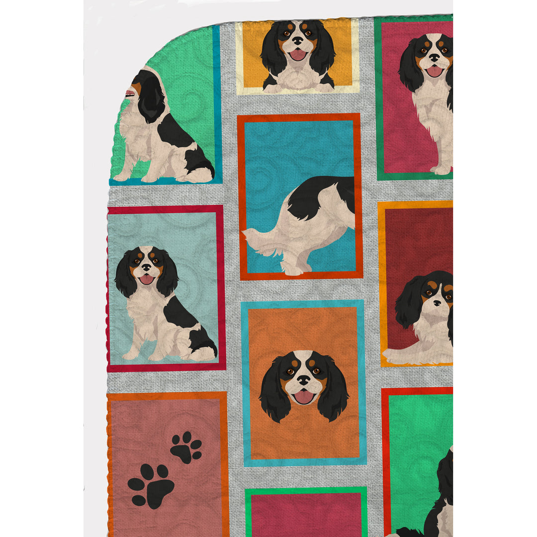 Lots of Tricolor Cavalier Spaniel Quilted Blanket 50x60 Image 5