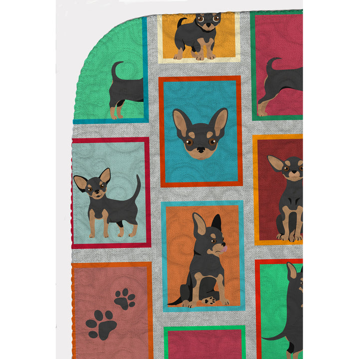 Lots of Black and Tan Chihuahua Quilted Blanket 50x60 Image 5