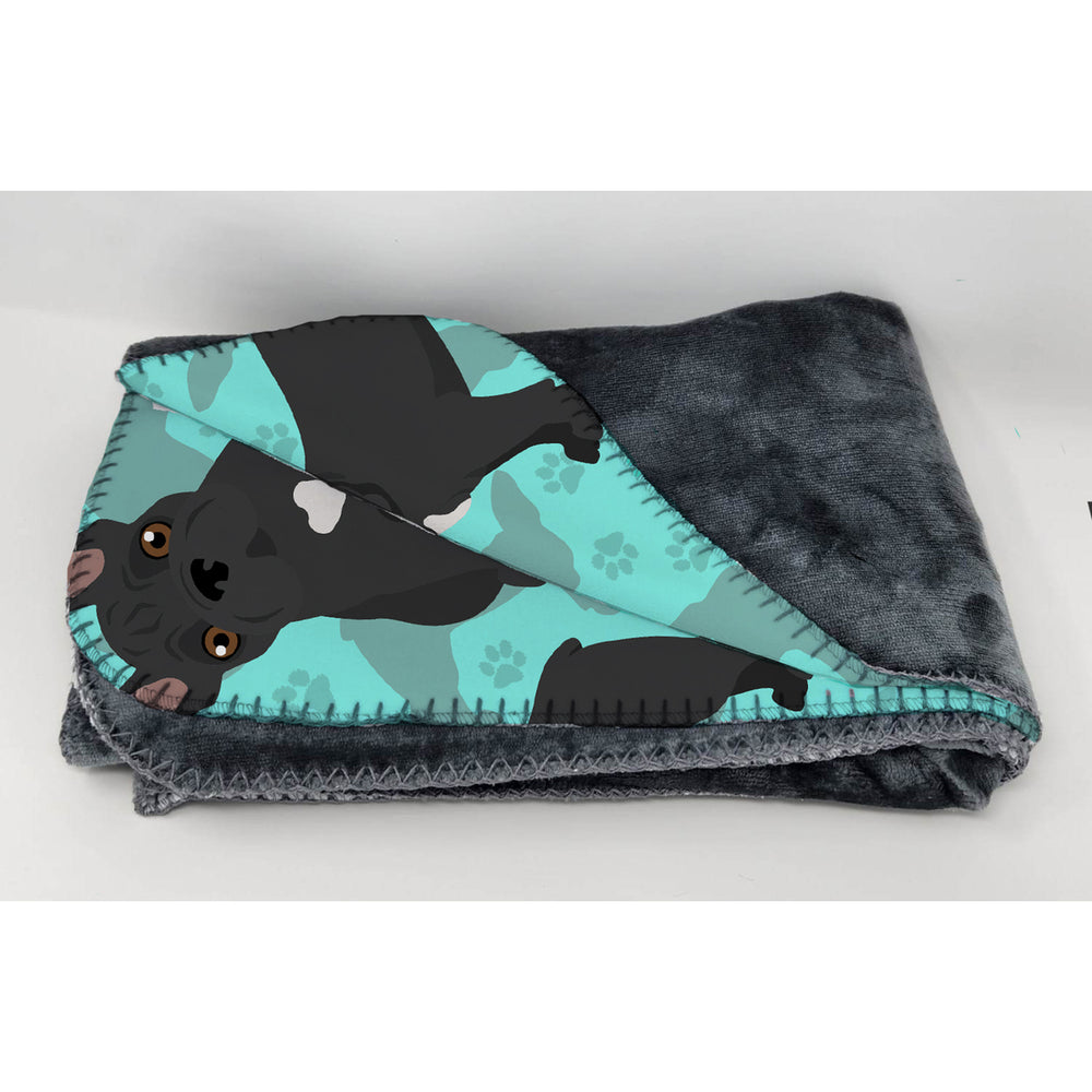 Black French Bulldog Soft Travel Blanket with Bag Image 2