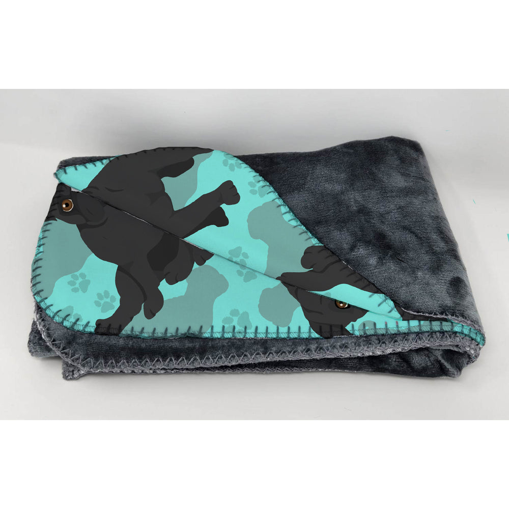 Black Pug Soft Travel Blanket with Bag Image 2