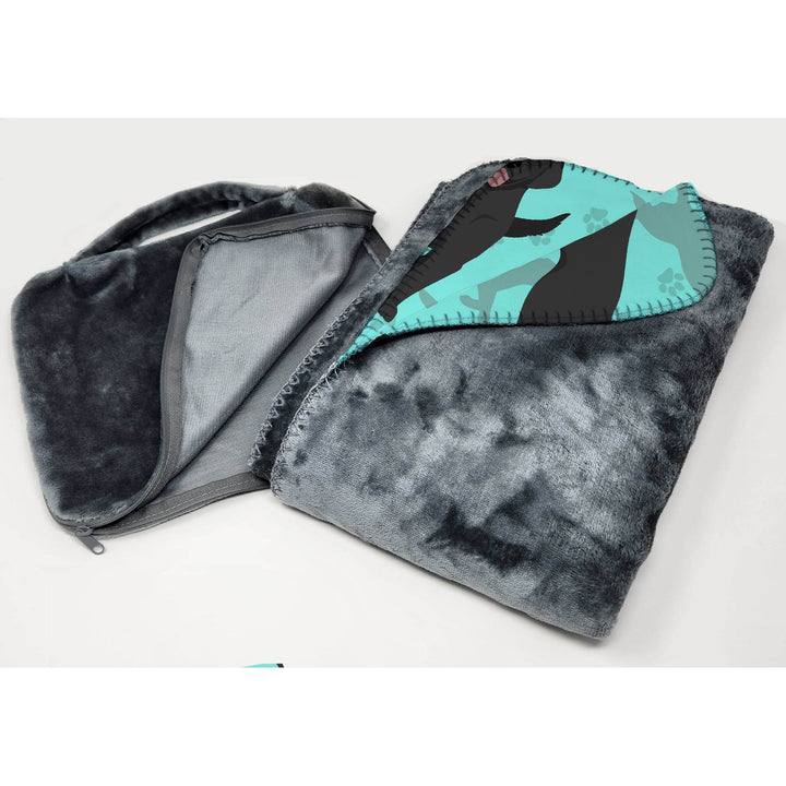 Black Labrador Retriever Soft Travel Blanket with Bag Image 3