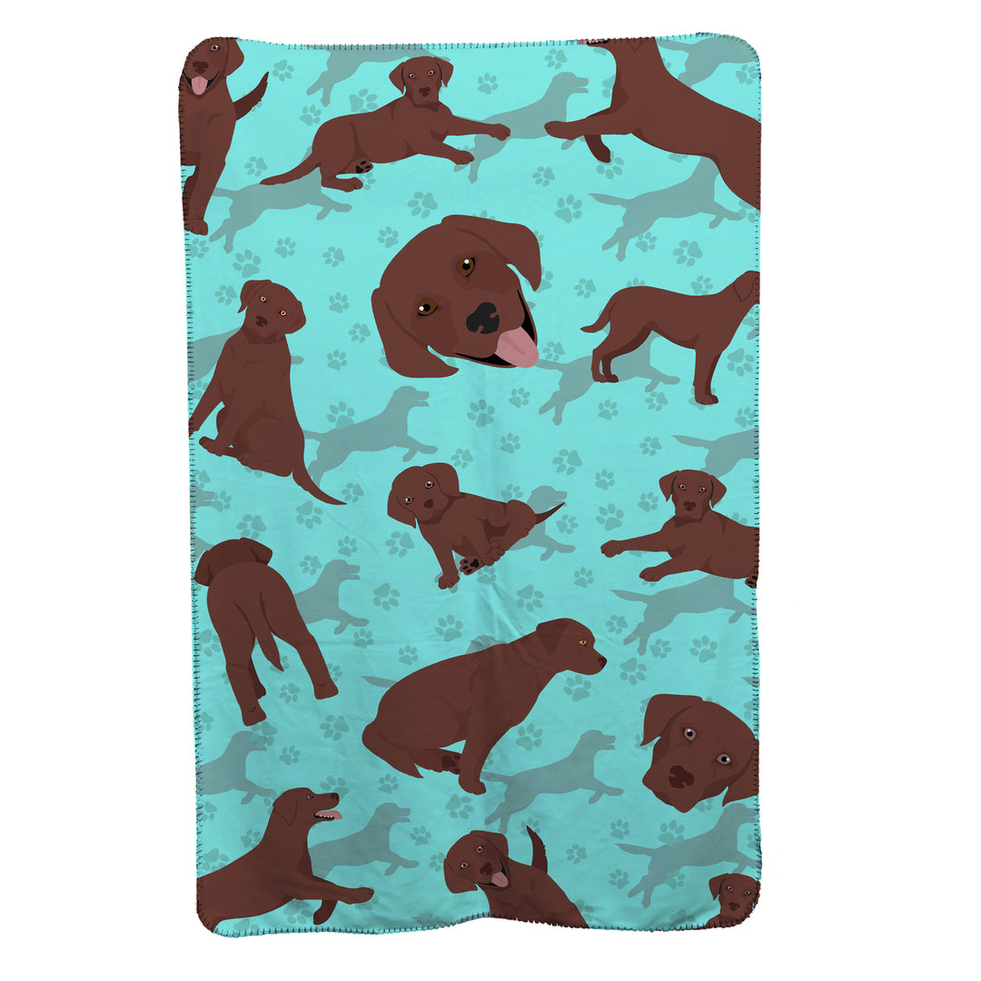 Chocolate Labrador Retriever Soft Travel Blanket with Bag Image 1