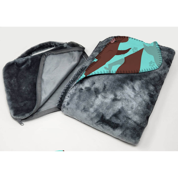 Chocolate Labrador Retriever Soft Travel Blanket with Bag Image 3