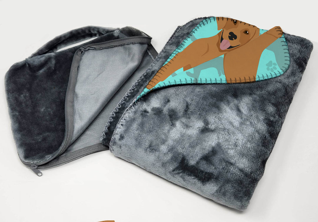 Red Fox Labrador Retriever Soft Travel Blanket with Bag Image 3