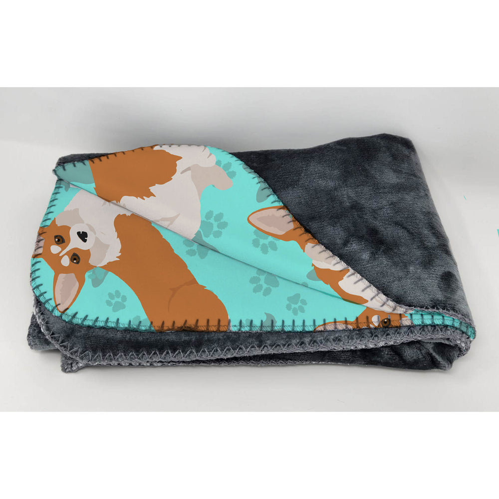 Red and White Pembroke Corgi Soft Travel Blanket with Bag Image 2