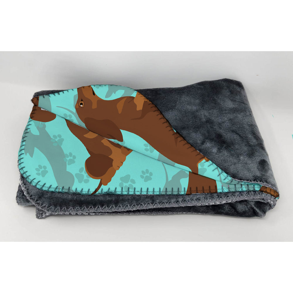 Chocolate and Tan Dachshund Soft Travel Blanket with Bag Image 2