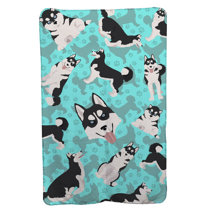 Siberian Husky Soft Travel Blanket with Bag Image 1