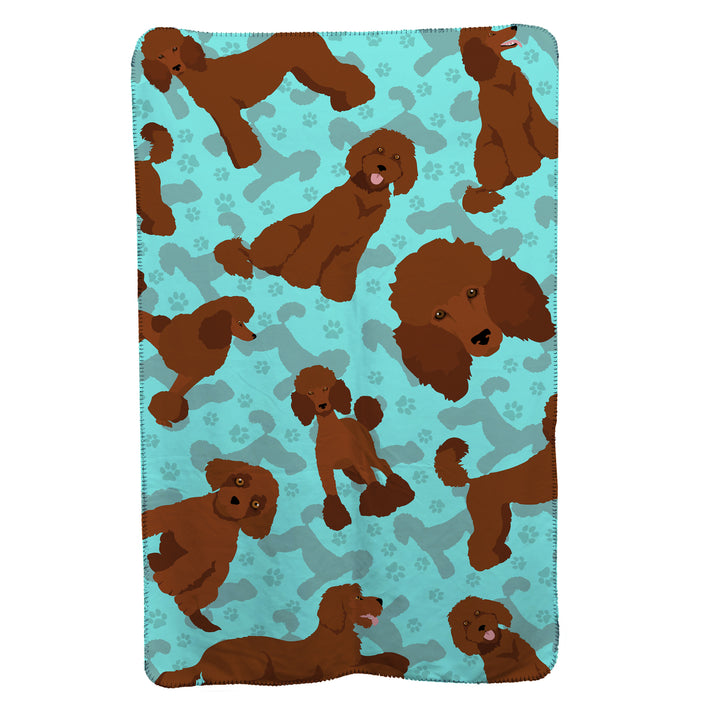 Chocolate Standard Poodle Soft Travel Blanket with Bag Image 1