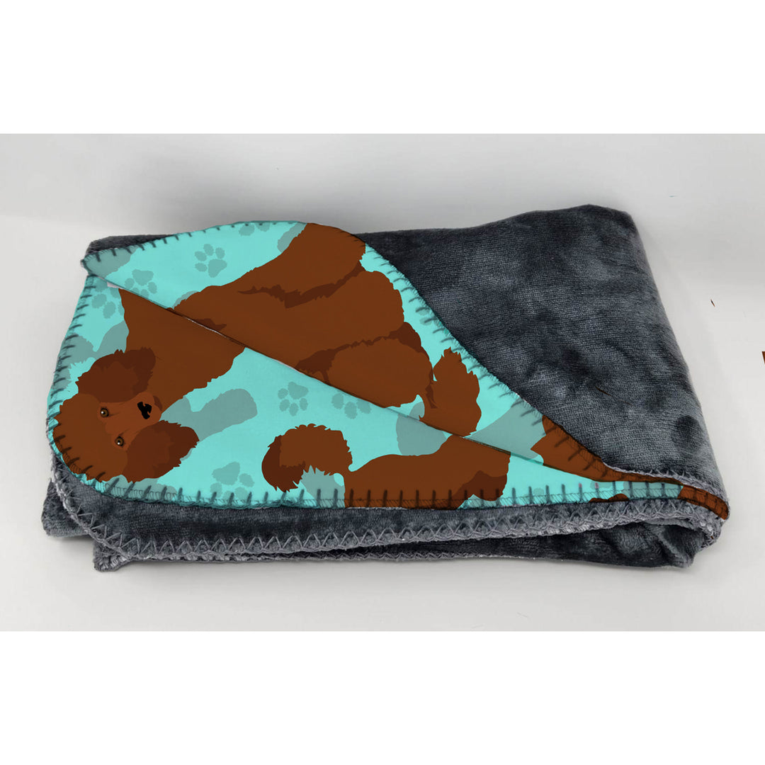 Chocolate Standard Poodle Soft Travel Blanket with Bag Image 2