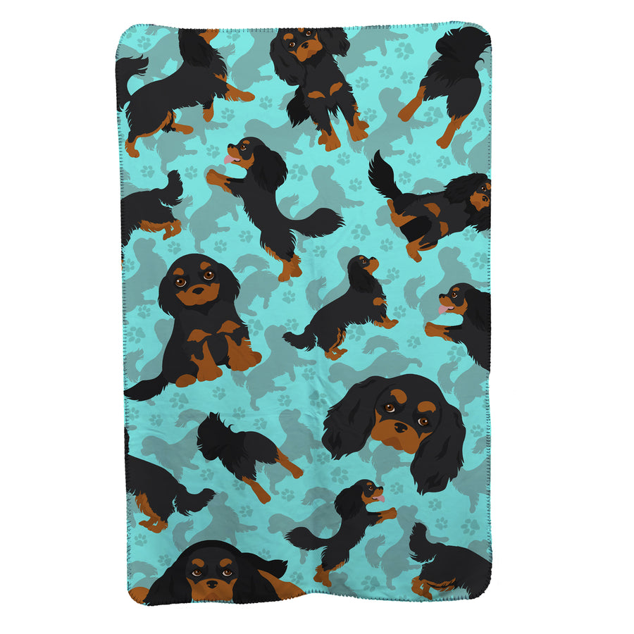 Black and Tan Cavalier King Charles Spaniel Soft Travel Blanket with Bag Image 1