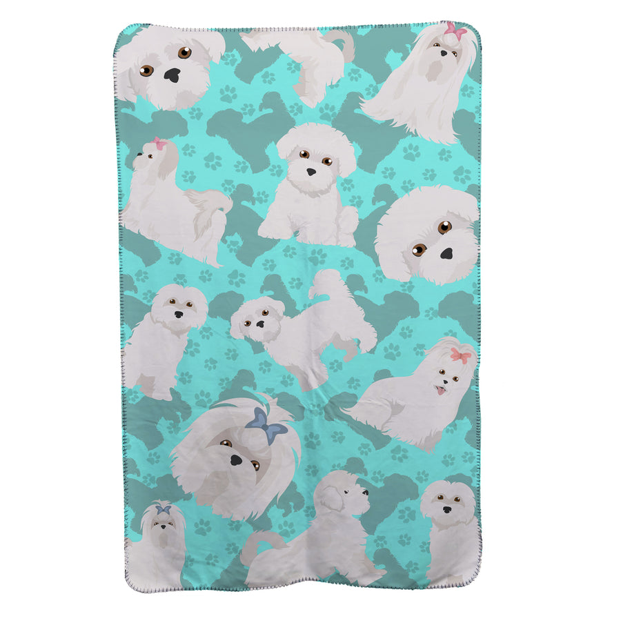 Maltese Soft Travel Blanket with Bag Image 1