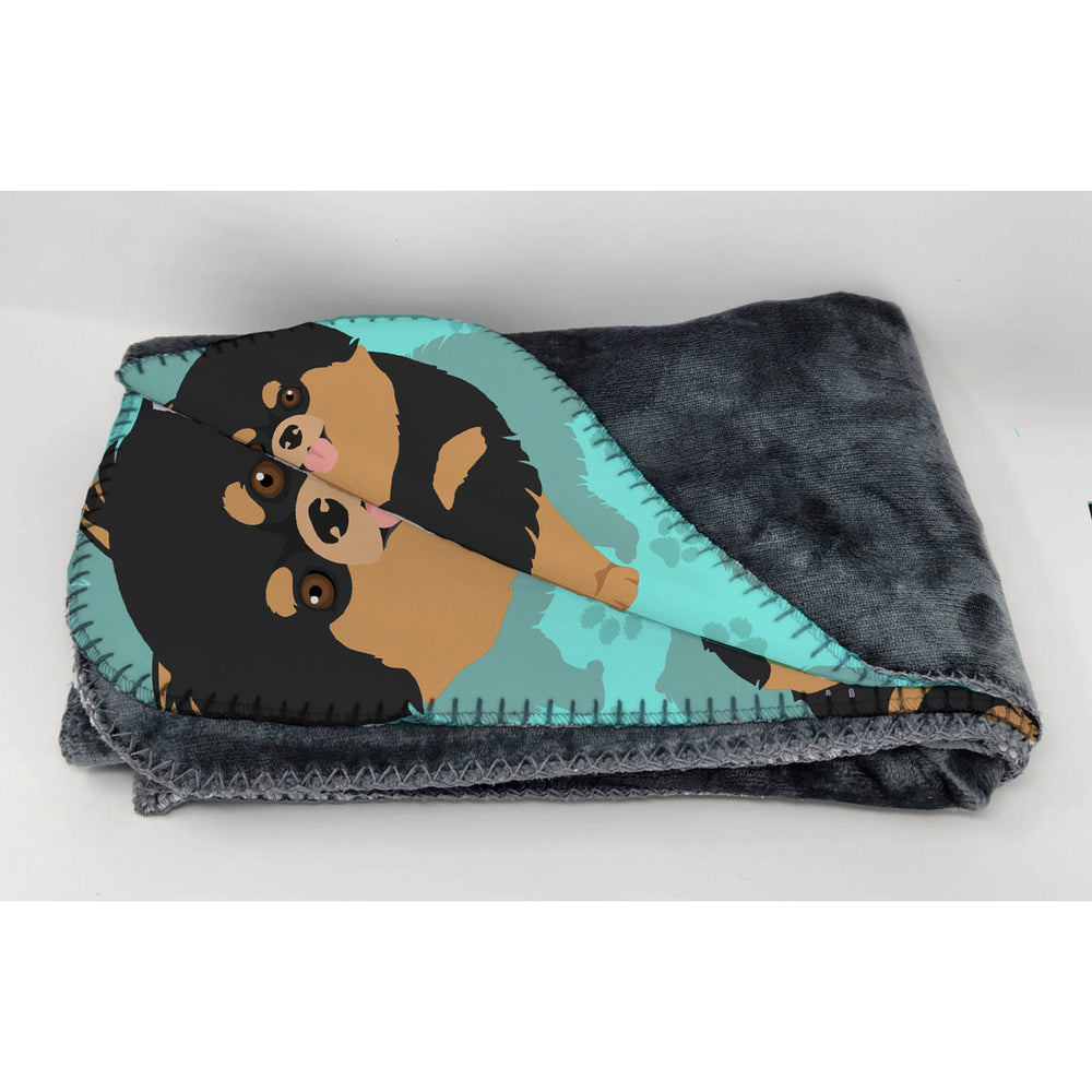 Black and Tan Pomeranian Soft Travel Blanket with Bag Image 2