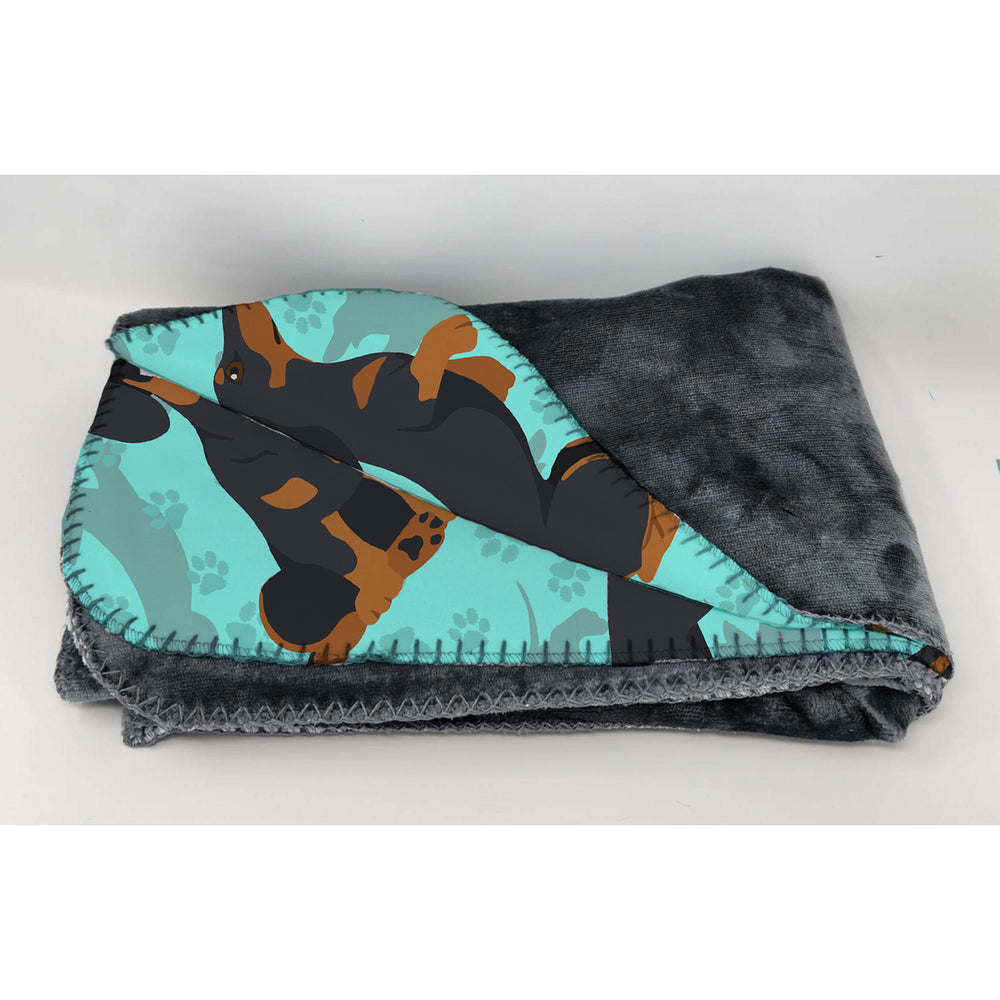 Black and Tan Dachshund Soft Travel Blanket with Bag Image 2