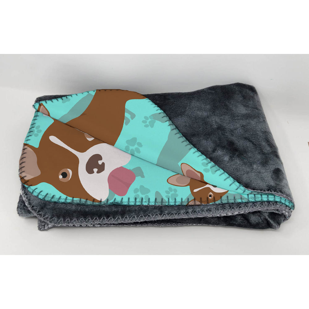 Red Boston Terrier Soft Travel Blanket with Bag Image 2