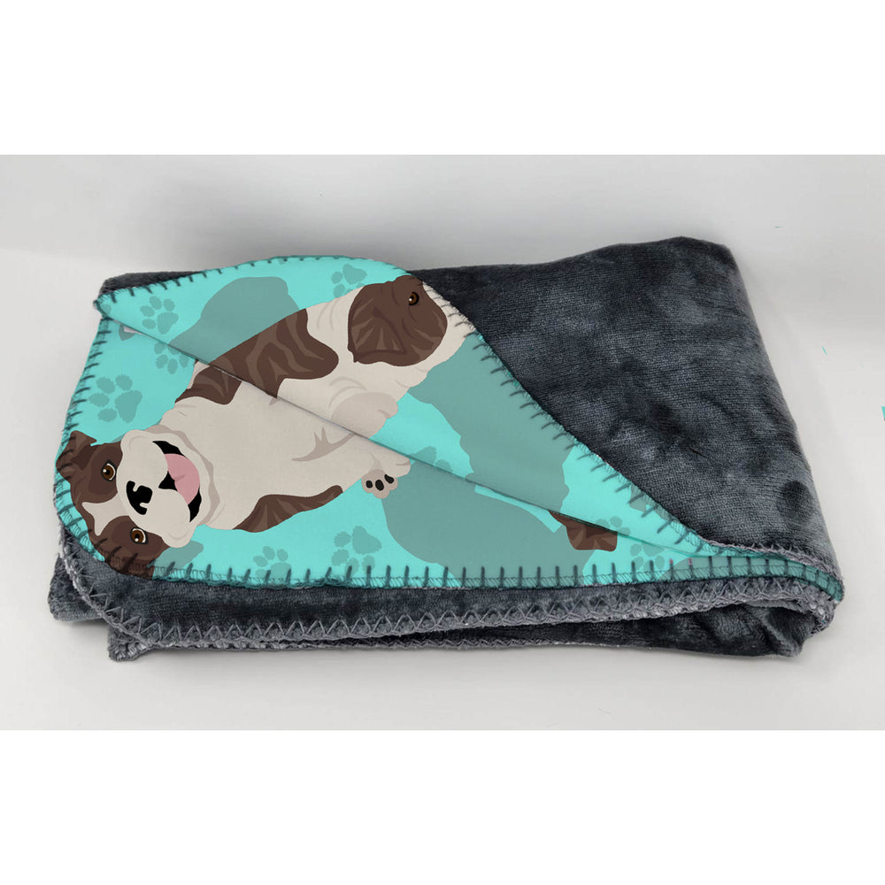 Brindle English Bulldog Soft Travel Blanket with Bag Image 2