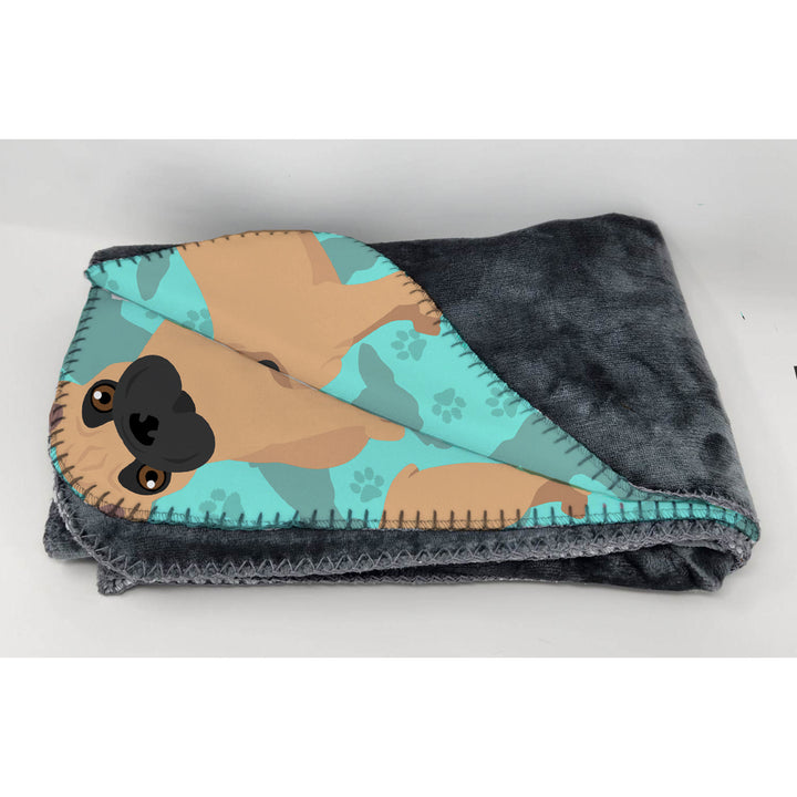 Fawn French Bulldog Soft Travel Blanket with Bag Image 2
