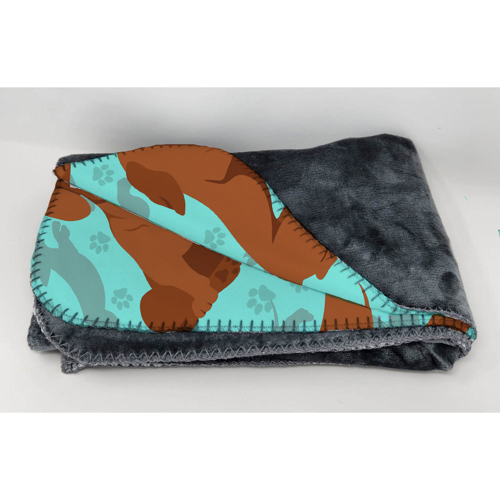 Red Dachshund Soft Travel Blanket with Bag Image 2