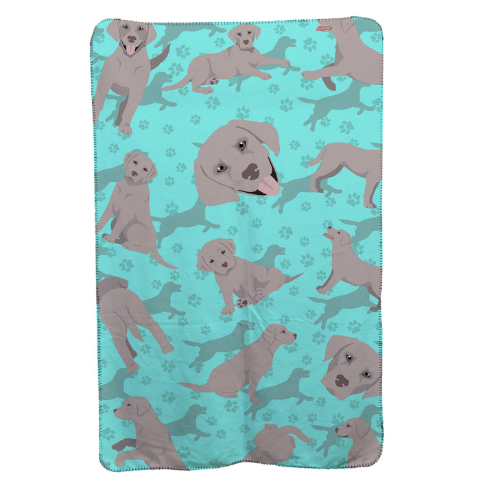 Grey Labrador Retriever Soft Travel Blanket with Bag Image 1