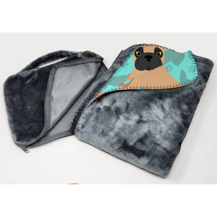 Fawn French Bulldog Soft Travel Blanket with Bag Image 3