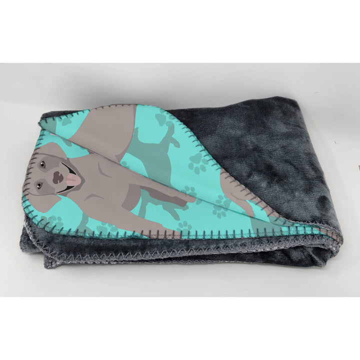 Grey Labrador Retriever Soft Travel Blanket with Bag Image 2