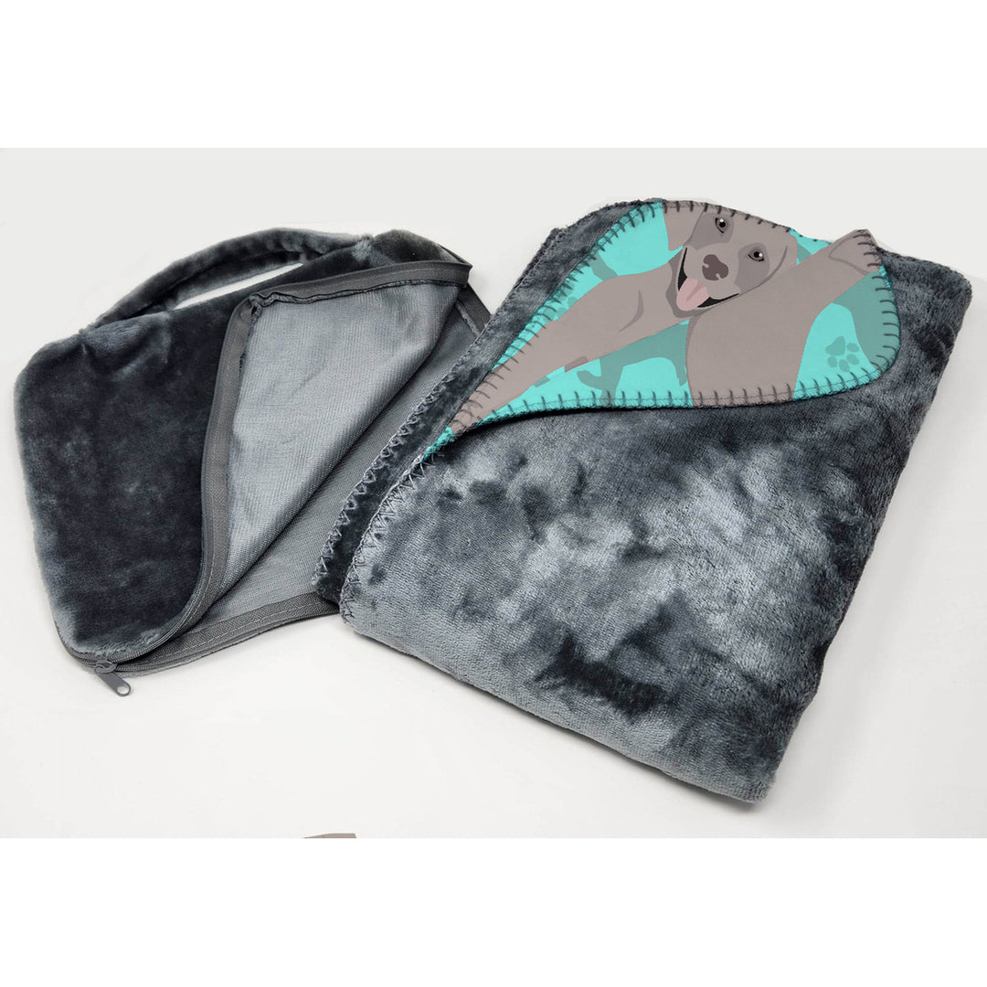 Grey Labrador Retriever Soft Travel Blanket with Bag Image 3