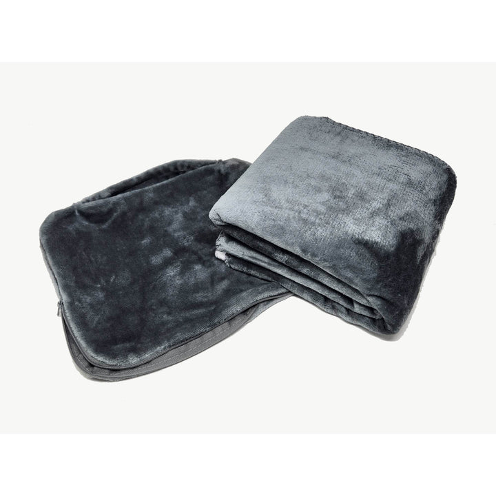 Black and Silver German Shepherd Soft Travel Blanket with Bag Image 4