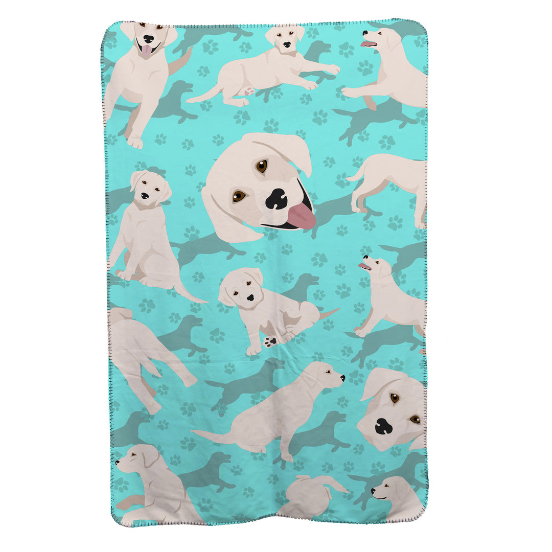 White Cream Labrador Retriever Soft Travel Blanket with Bag Image 1