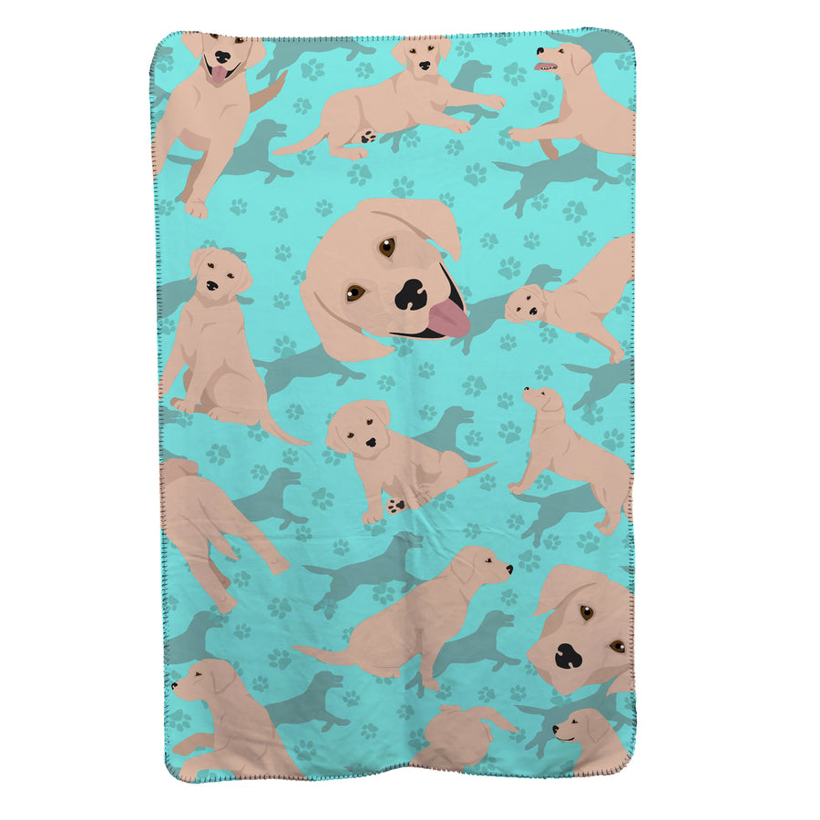 Yellow Labrador Retriever Soft Travel Blanket with Bag Image 1