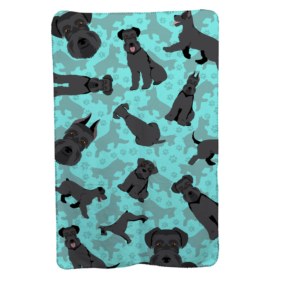 Black Schnauzer Soft Travel Blanket with Bag Image 1