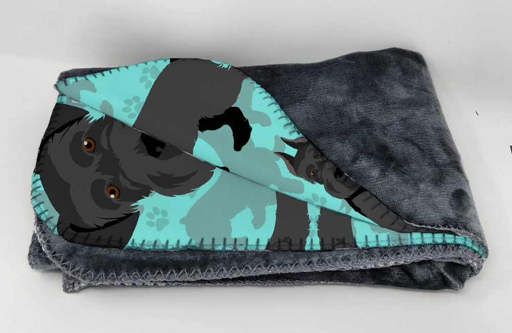 Black Schnauzer Soft Travel Blanket with Bag Image 2