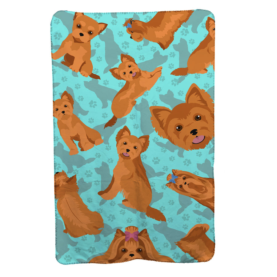 Red Yorkie Soft Travel Blanket with Bag Image 1