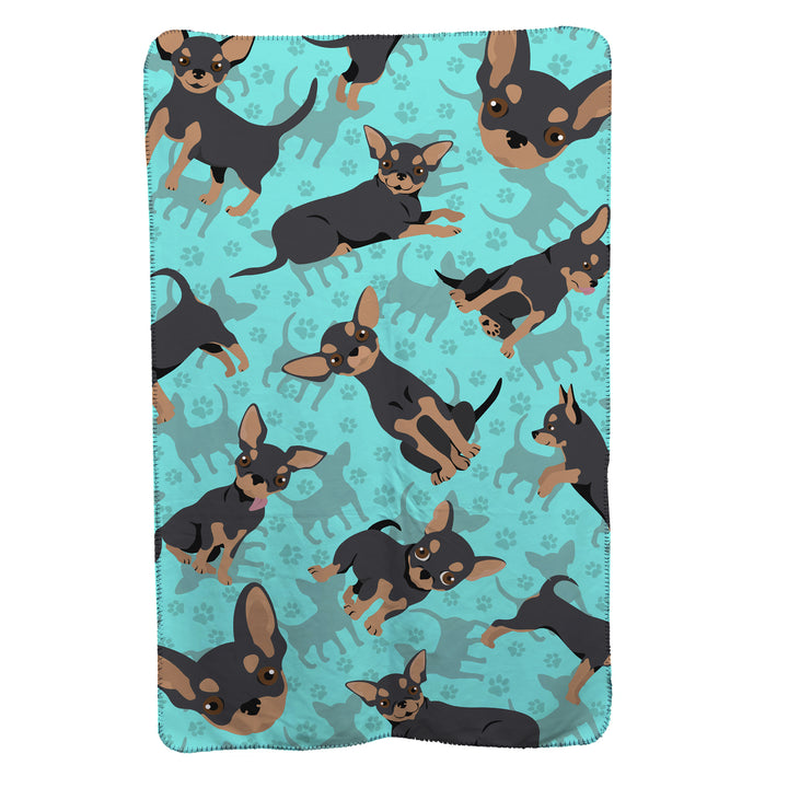 Black and Tan Chihuahua Soft Travel Blanket with Bag Image 1