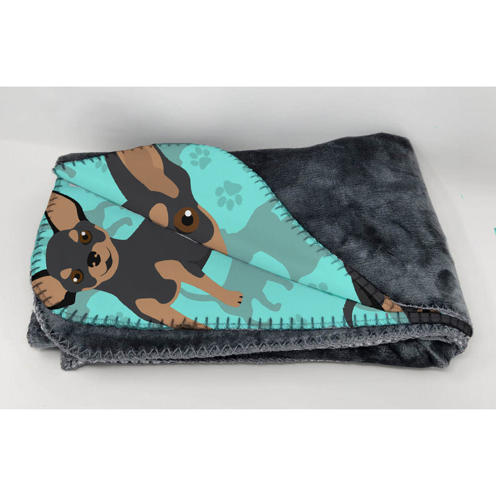 Black and Tan Chihuahua Soft Travel Blanket with Bag Image 2