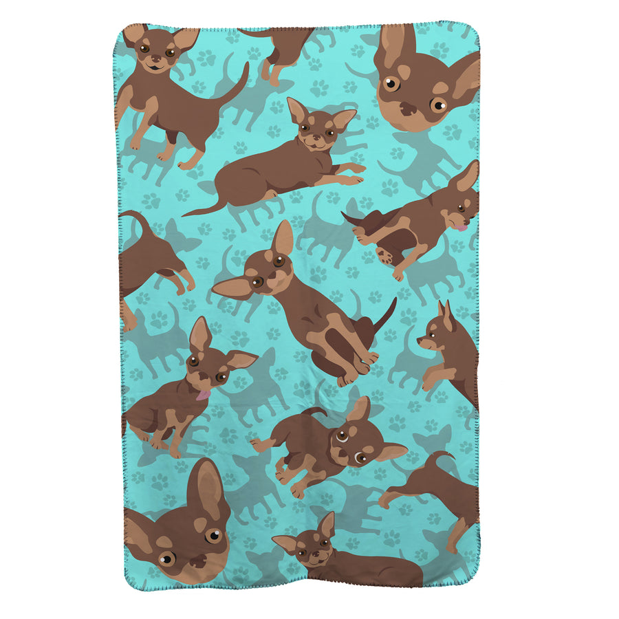 Chocolate Chihuahua Soft Travel Blanket with Bag Image 1