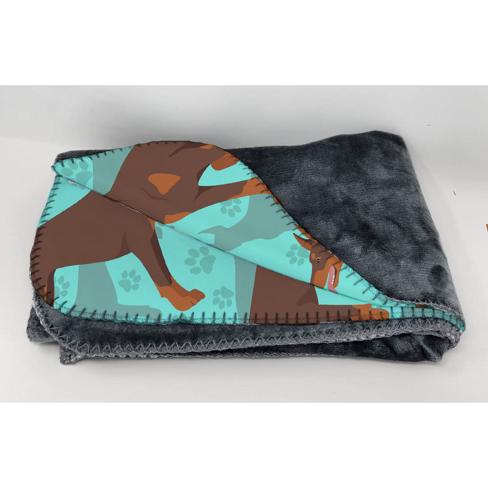 Red Doberman Pinscher Soft Travel Blanket with Bag Image 2