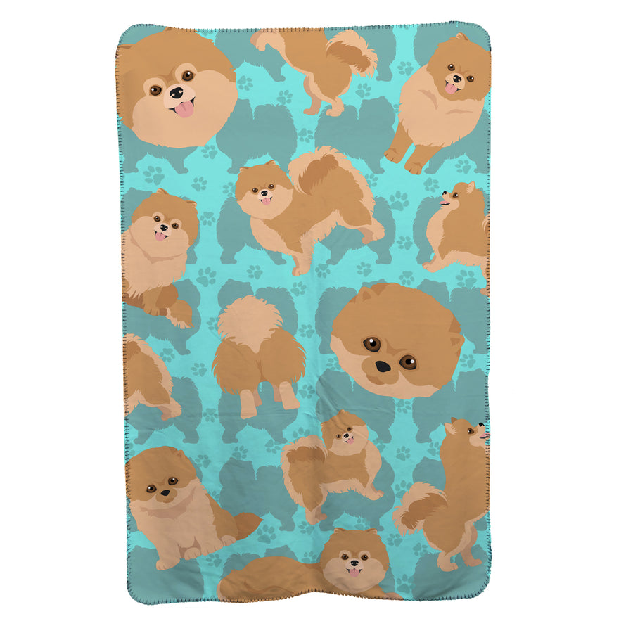 Orange Pomeranian Soft Travel Blanket with Bag Image 1