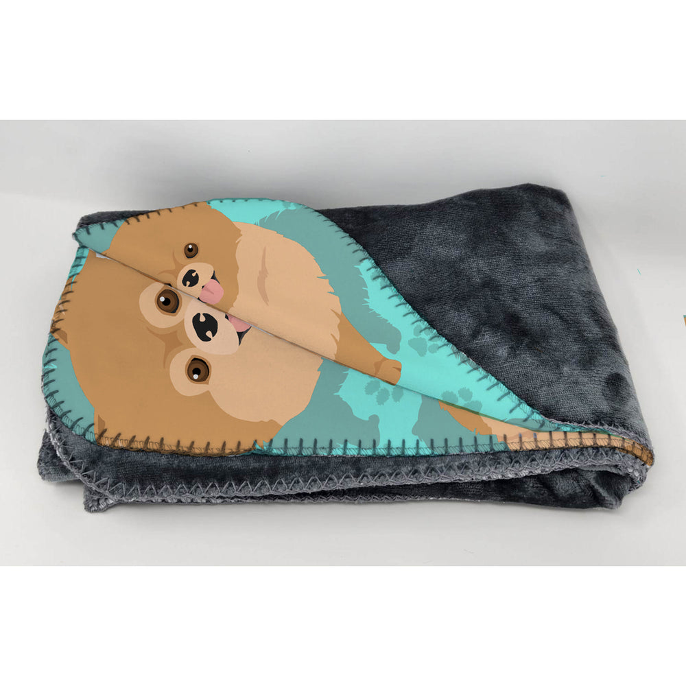 Orange Pomeranian Soft Travel Blanket with Bag Image 2