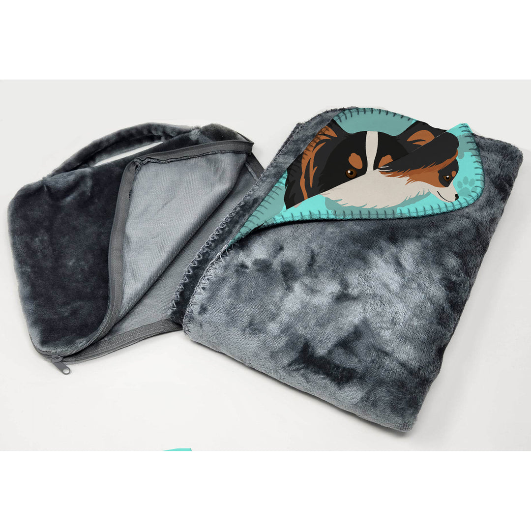 Tricolor Papillon Soft Travel Blanket with Bag Image 3