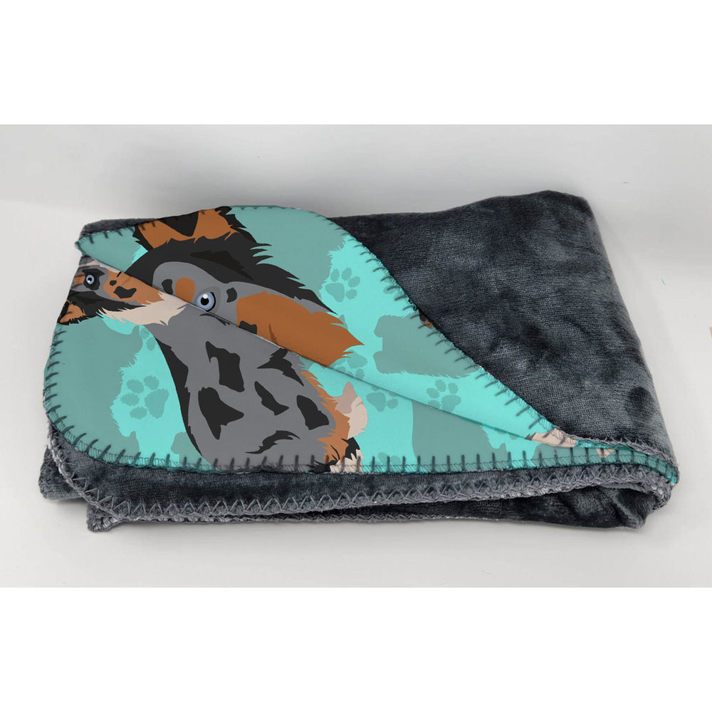 Blue Merle Sheltie Soft Travel Blanket with Bag Image 2