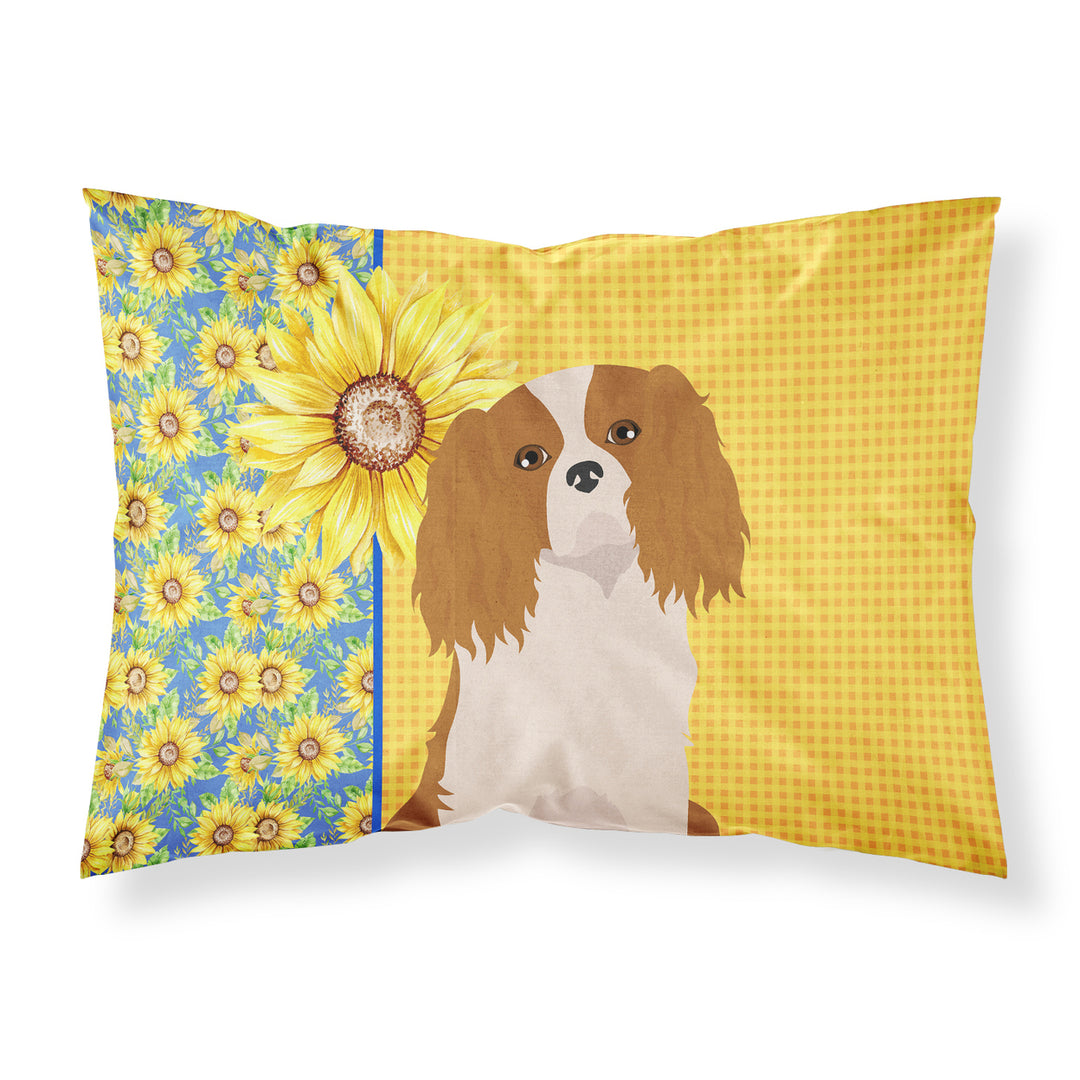 Summer Sunflowers Blenheim Cavalier Spaniel Fabric Standard Pillowcase Image 1