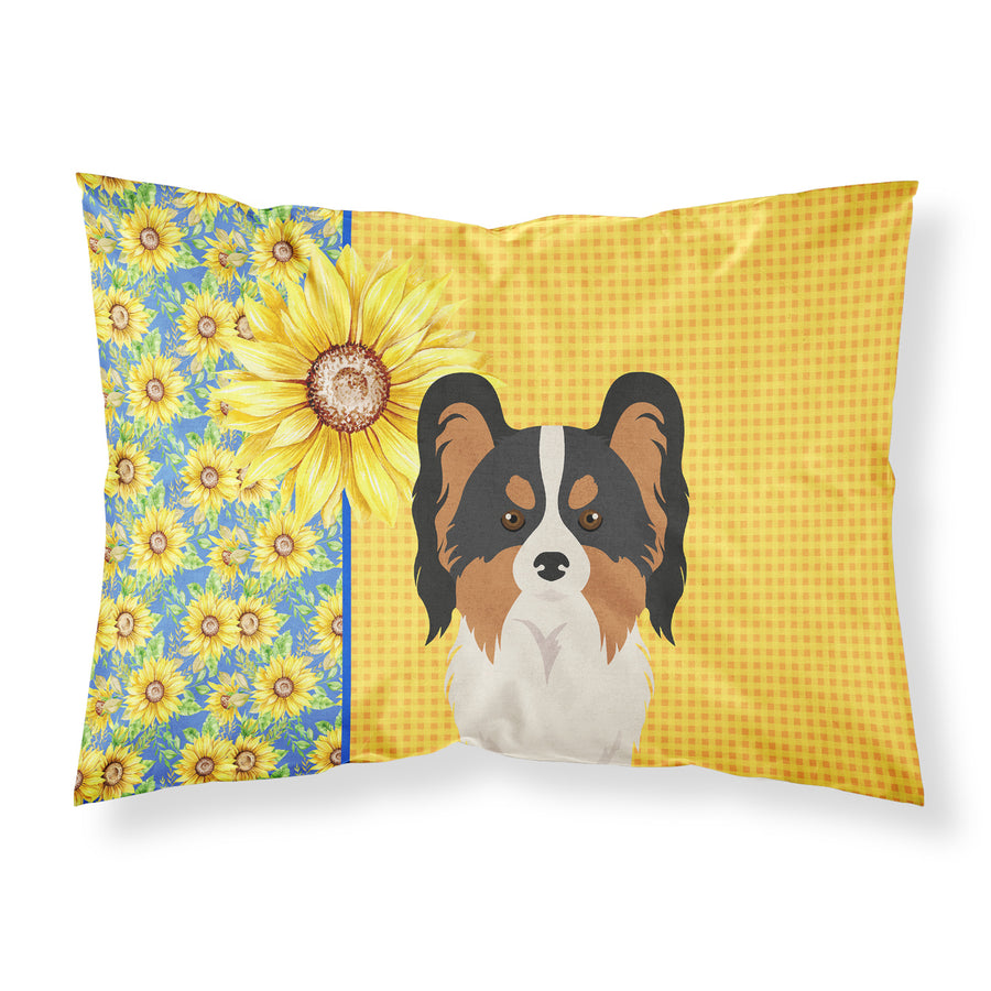 Summer Sunflowers Tricolor Papillon Fabric Standard Pillowcase Image 1