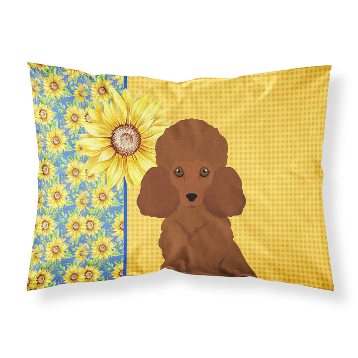 Summer Sunflowers Toy Red Poodle Fabric Standard Pillowcase Image 1